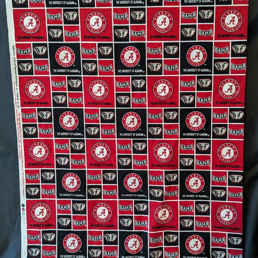 Sykel Enterprises University Alabama Crimson Tide BAMA Fabric 42" Cotton 3yds.